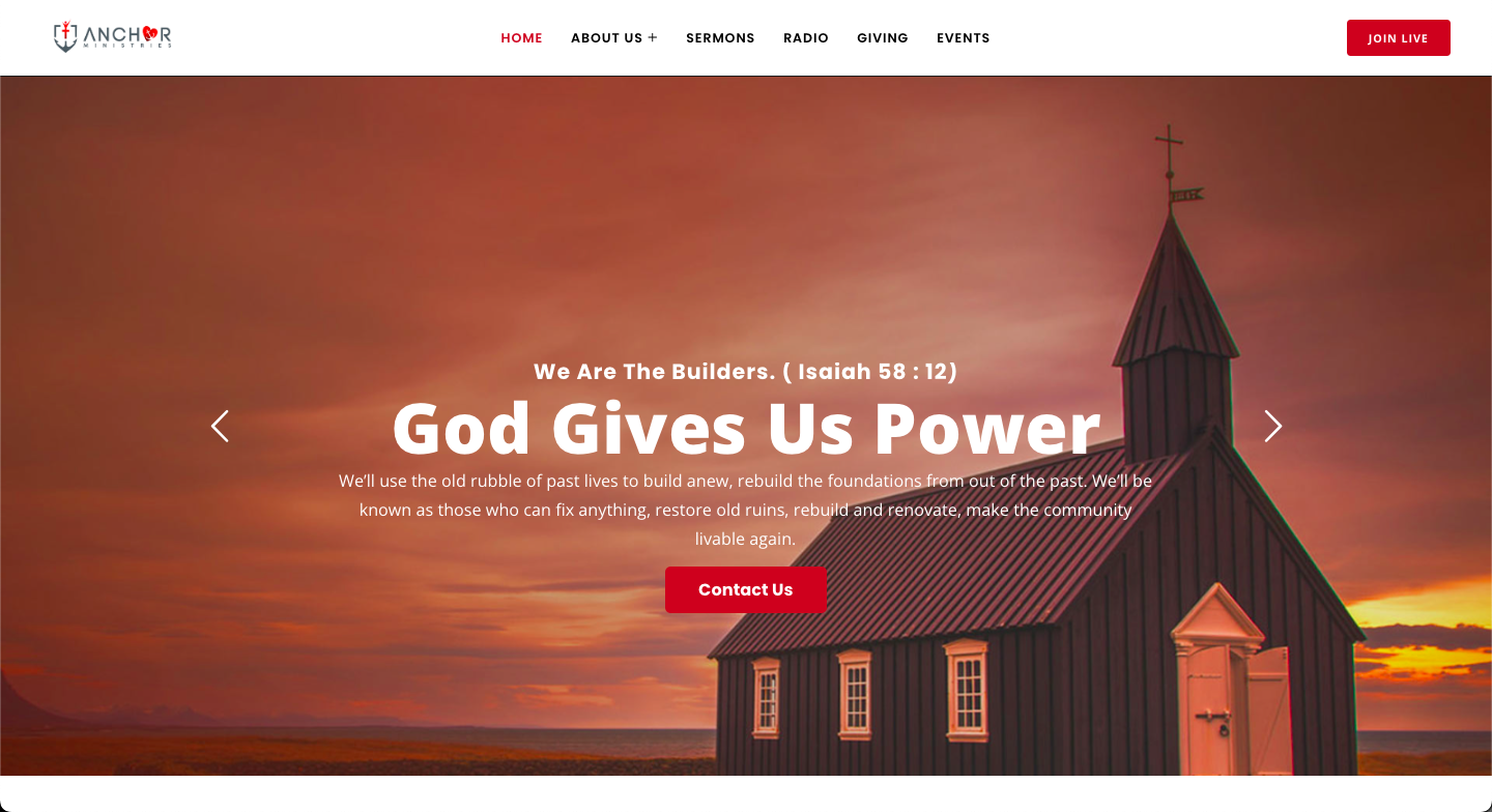 Anchor Ministries website